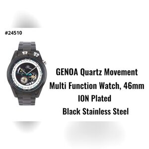 GENOA quartz movement watch, black ION plated stainless steel..$30!!
